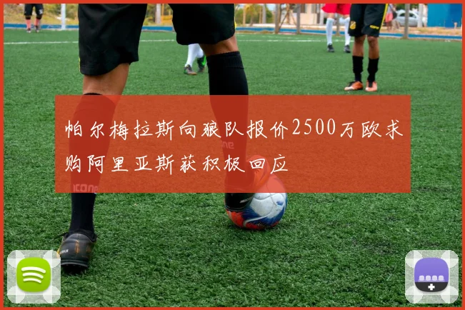 帕尔梅拉斯向狼队报价2500万欧求购阿里亚斯获积极回应